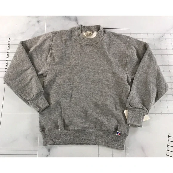 Vintage Russell Athletic Crewneck Sweatshirt Boys Small Heather Grey USA - Picture 1 of 8